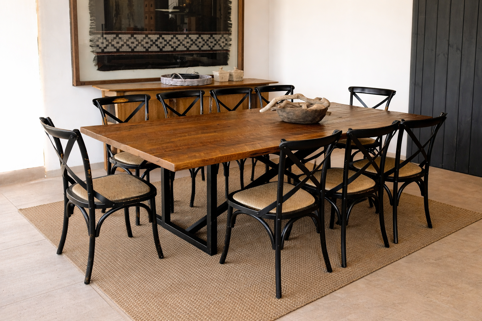 Mesa comedor Ale con fierro y cruceta