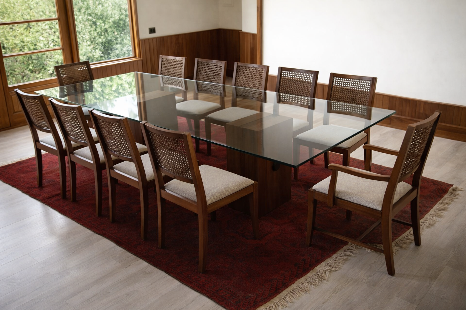 Comedor Suecia de vidrio recta